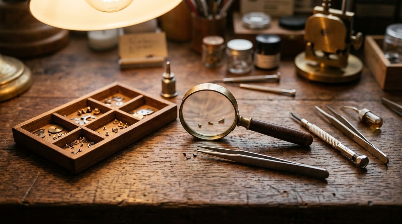 Precisie schroevendraaiers op een antistatische mat