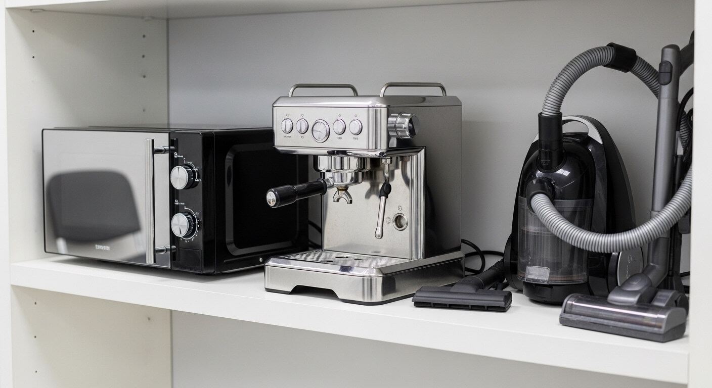 Georganiseerde reparatiewerkplaats met gereedschap en apparaten