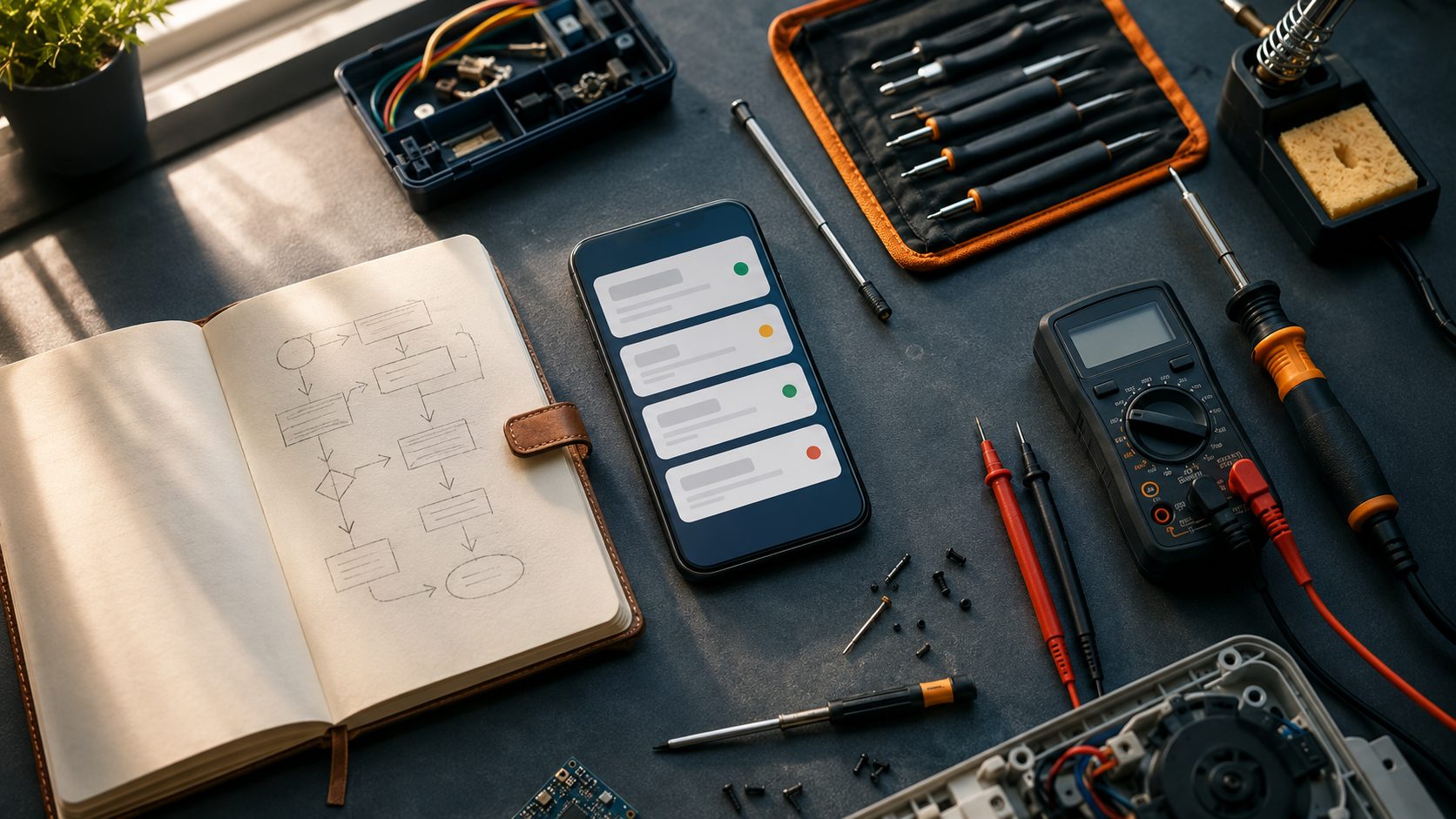 Flat-lay automatisering tools voor reparatiebedrijven