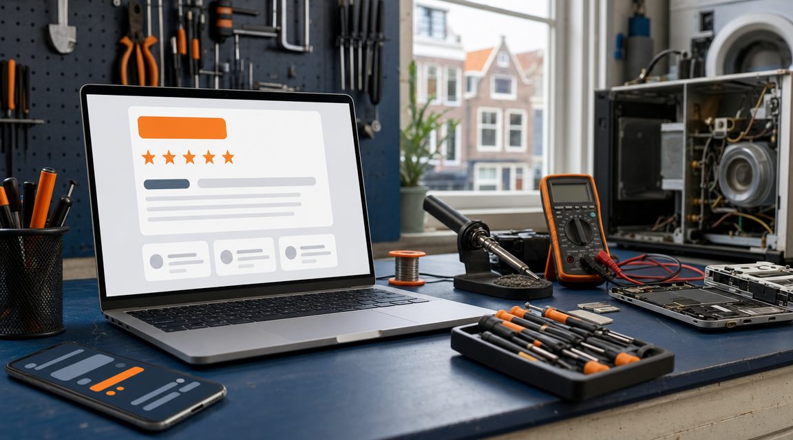 Google Maps search result met 5-sterren rating voor reparateurs